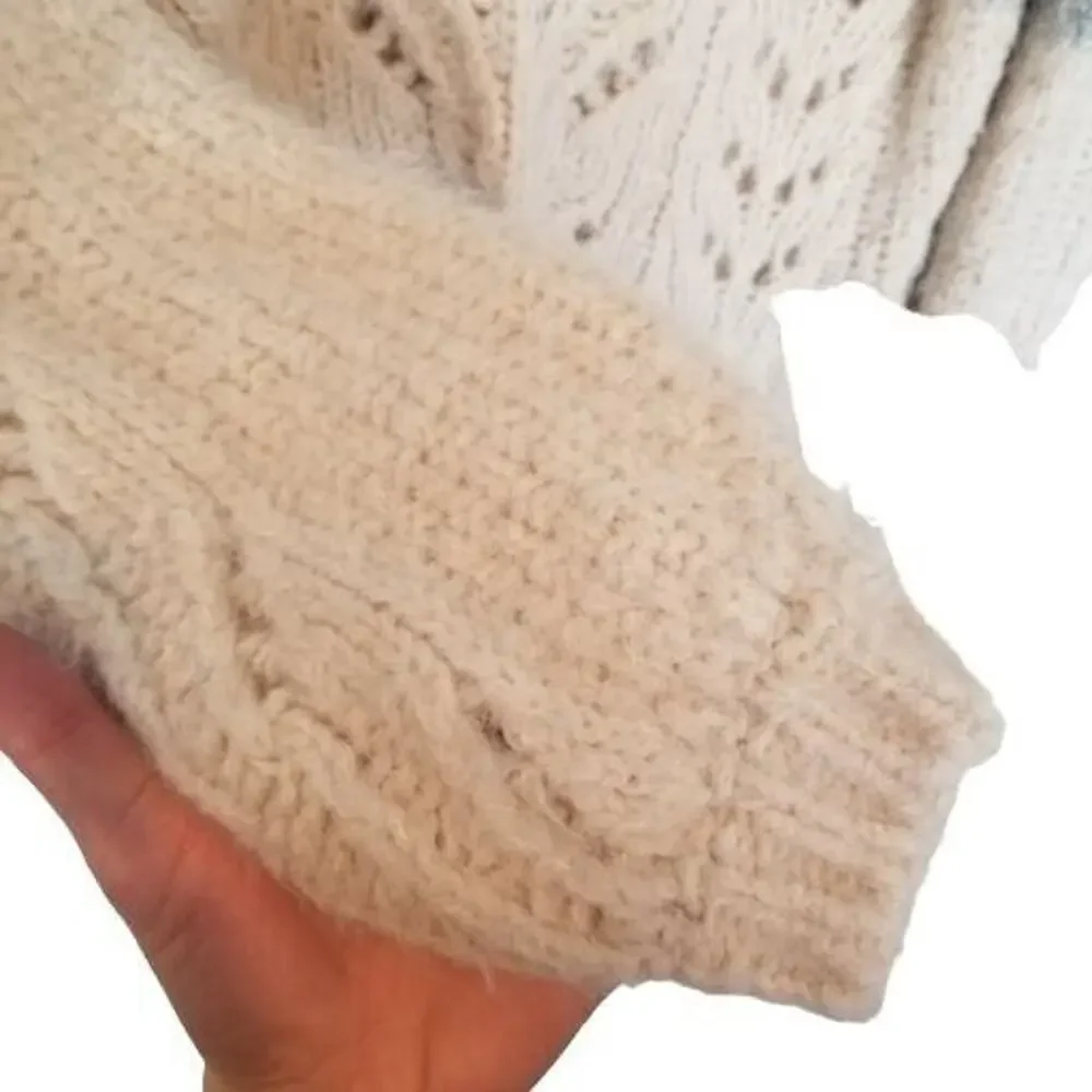 J. Crew Point Sur Womens Wool Alpaca Pointelle Knit Sweater S Cabin Colorblock